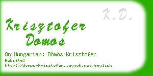 krisztofer domos business card