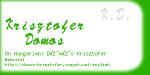 krisztofer domos business card